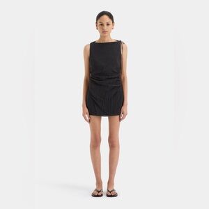 SIR the Label / Ligeria crinkle open back Cut Out black mini Dress 2 us 6